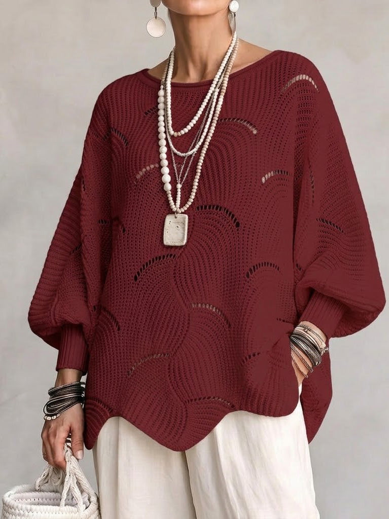 Coravina - Textured Open-Knit Sweater