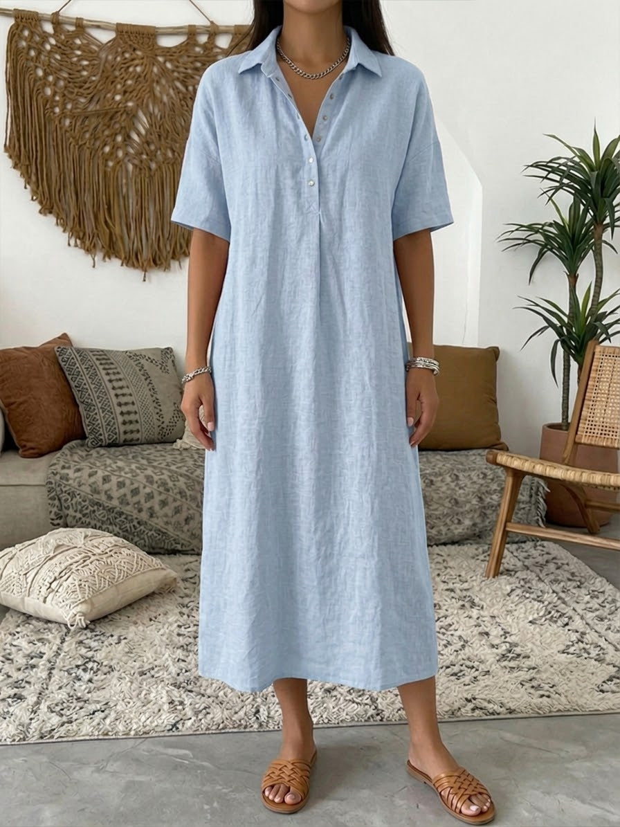 Isavelle - Flowy Button-Up Shirt Dress