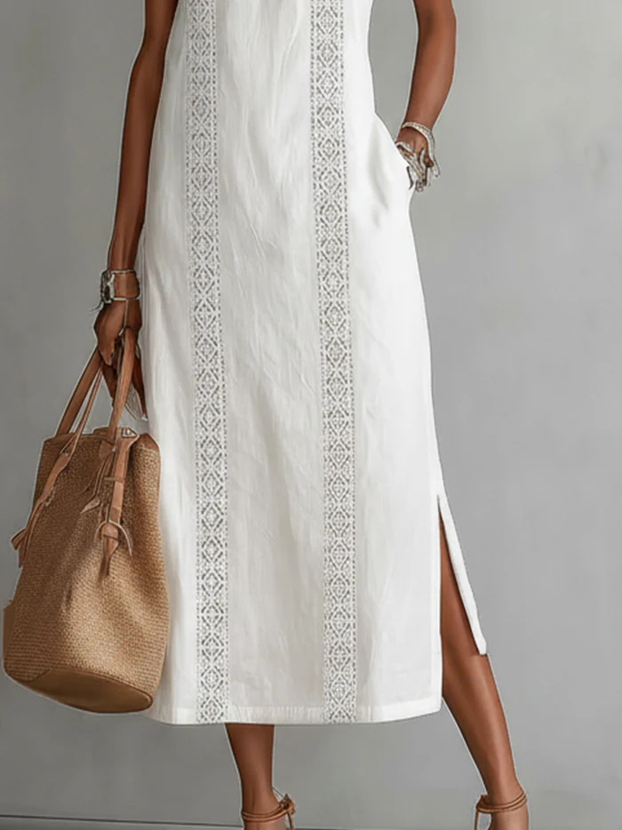 breezy linen dress Breezy linen dress NIDA in Black
