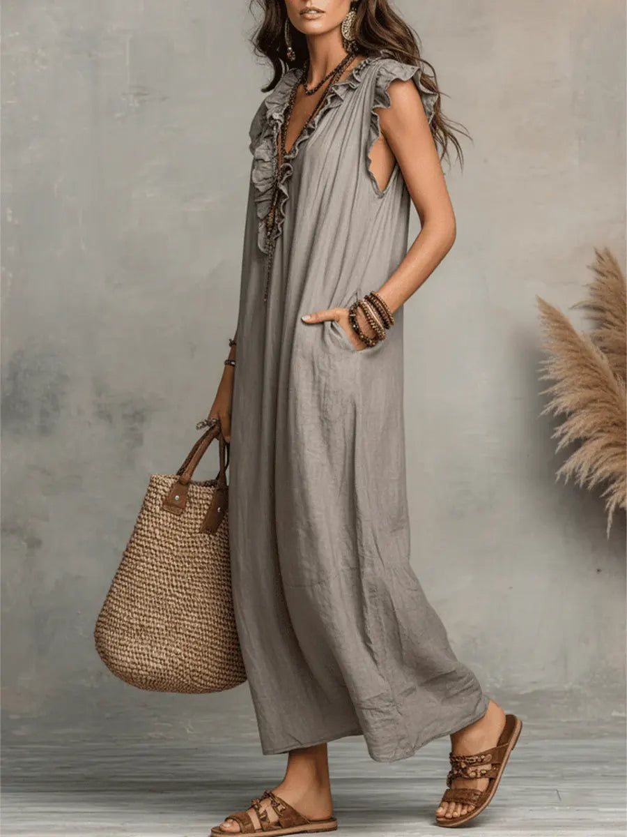 Ivara - Premium Linen Maxi Dress