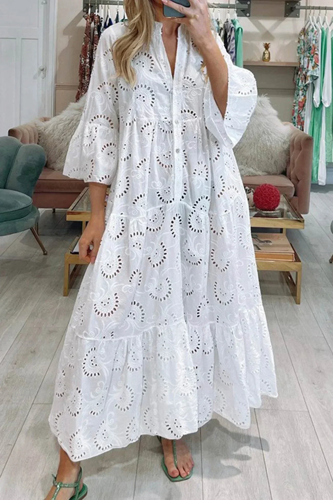 Kylie - Embroidered Maxi Dress
