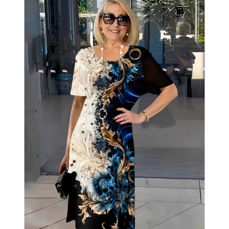 Greya - Soft-Touch Floral A-Line Summer Dress