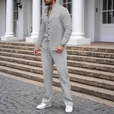 Ashton - Waffle-Textured Shirt & Trousers Set
