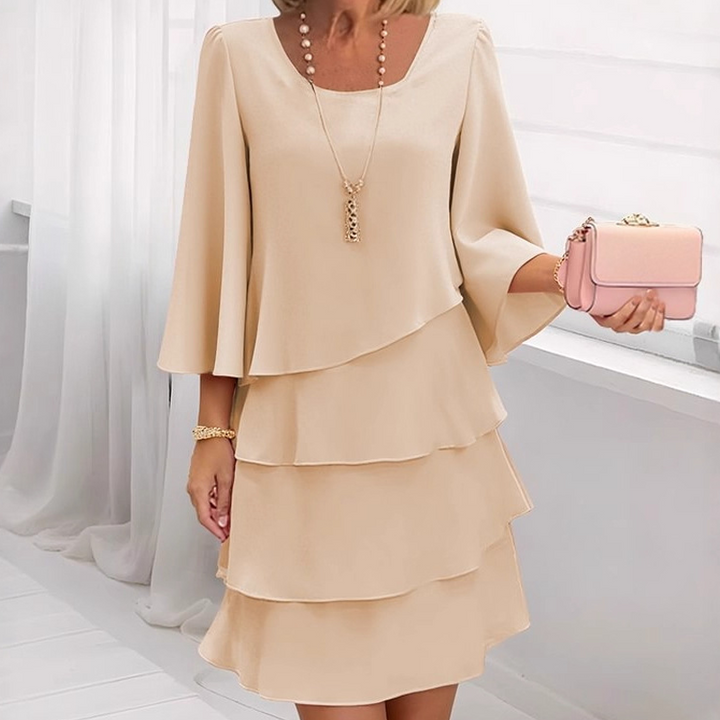 Nira - Soft-Touch Ruffle-Hem Dress