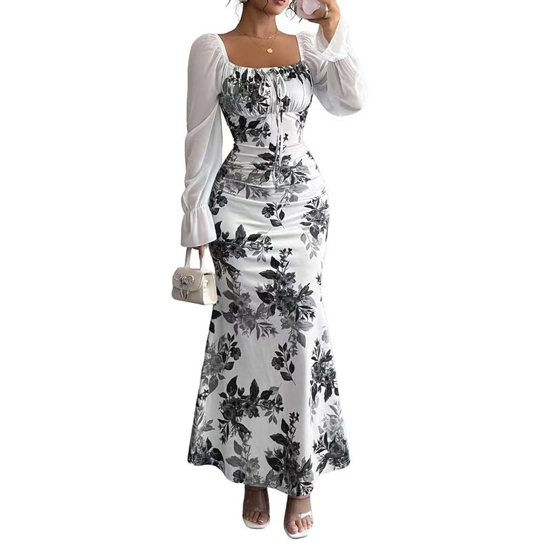 Noevalle - Soft-Touch Floral Mermaid Dress